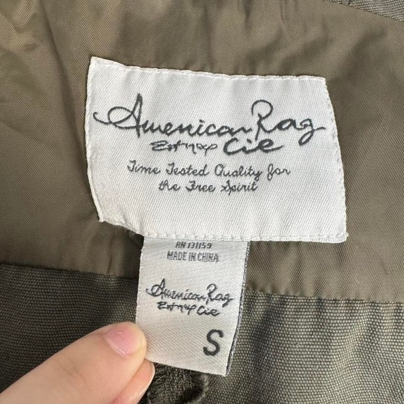 American Rag Cie Army Green Utility Jacket Fall Winter Boho Streetwear Size S - Picture 5 of 6